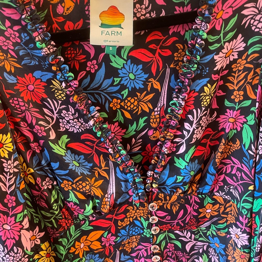FARM Rio Colorful Floral Button Dress